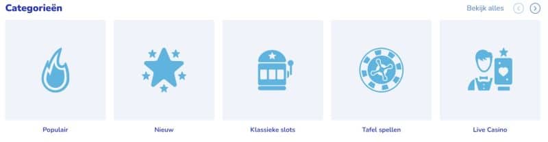 idealcasino.nl kansino spel categorieën